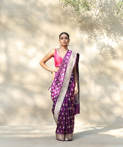 Purple_Handloom_Pure_Katan_Silk_Banarasi_Saree_With_Meena_Booti_WeaverStory_02