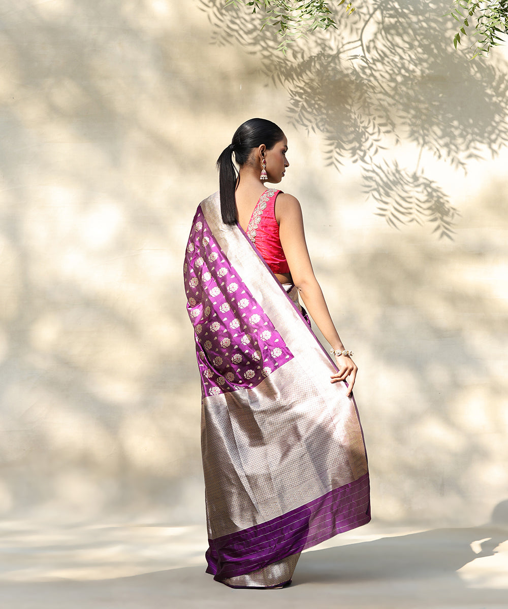 Purple_Handloom_Pure_Katan_Silk_Banarasi_Saree_With_Meena_Booti_WeaverStory_03