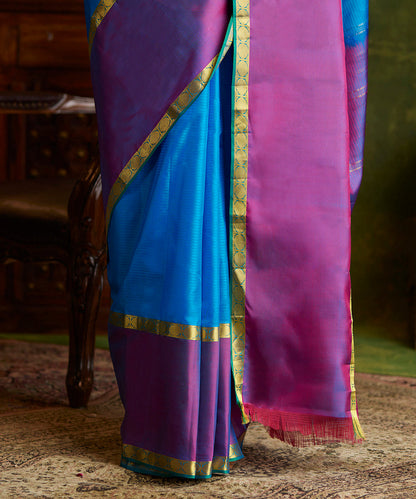 Handloom_Cobalt_Blue_Pure_Silk_Kanjivaram_Saree_With_Double_Color_Big_Border_WeaverStory_04