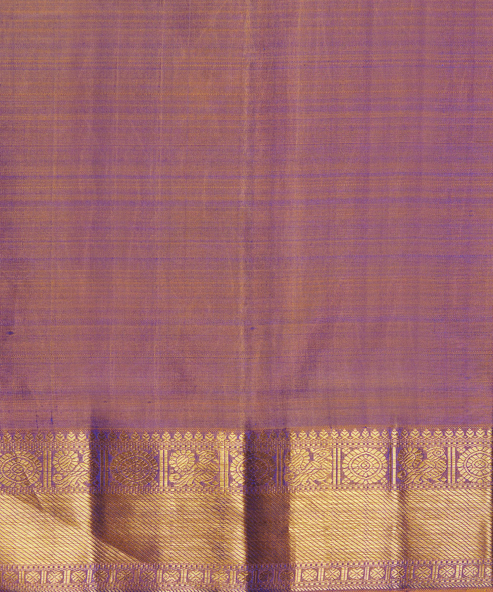 Peacock_Blue_Handloom_Pure_Zari_Kanjivaram_Saree_With_Purple_And_Gold_Border_WeaverStory_06