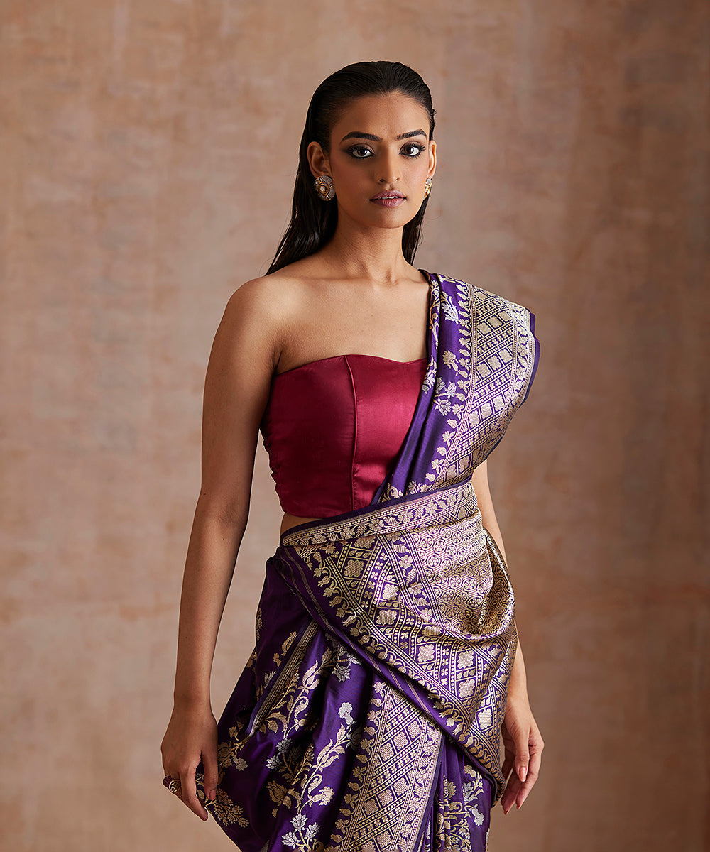 Purple_Handloom_Pure_Katan_Silk_Banarasi_Saree_With_Meenakari_Floral_Jaal_WeaverStory_01