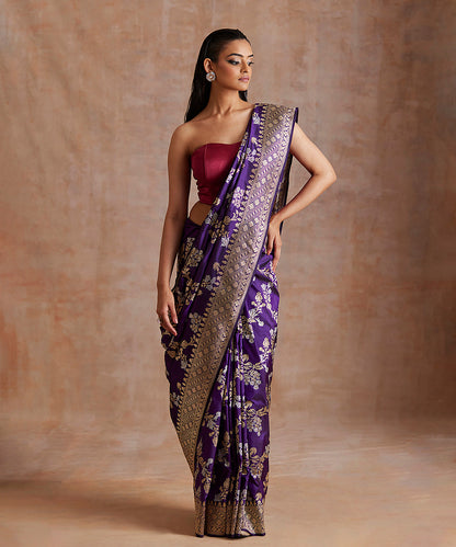 Purple_Handloom_Pure_Katan_Silk_Banarasi_Saree_With_Meenakari_Floral_Jaal_WeaverStory_02