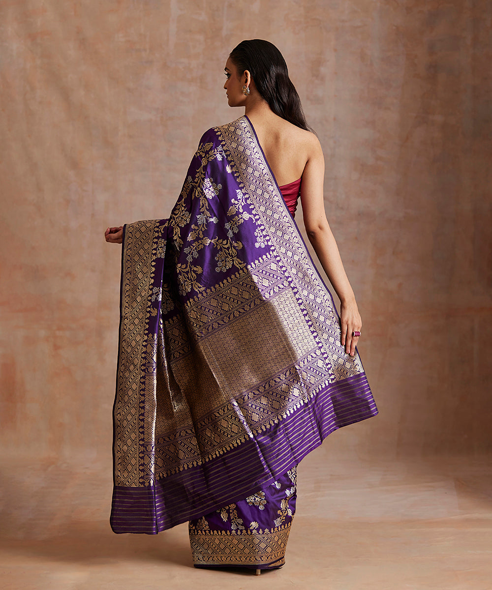 Purple_Handloom_Pure_Katan_Silk_Banarasi_Saree_With_Meenakari_Floral_Jaal_WeaverStory_03