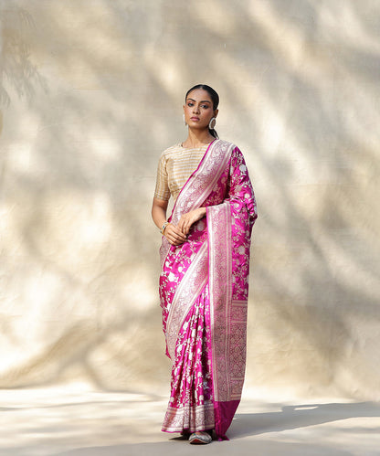 Purple_Handloom_Pure_Katan_Silk_Banarasi_Saree_With_Floral_Border_WeaverStory_02