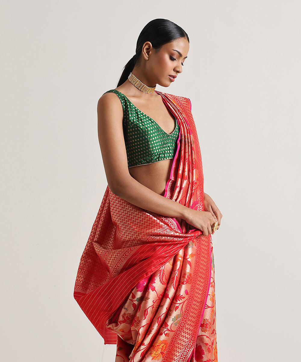 Red_Handloom_Pure_Katan_Silk_Meenakari_Banarasi_Saree_With_Antique_Gold_Zari_Base_WeaverStory_01