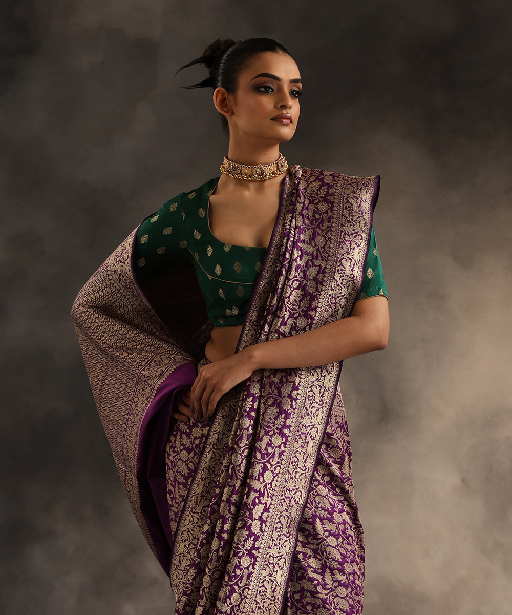 Handloom_Purple_Pure_Katan_Silk_Shikargah_Banarasi_Saree_WeaverStory_01