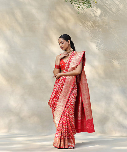 Red_Handloom_Pure_Katan_Silk_Banarasi_Saree_With_All_Over_Sona_Rupa_Zari_Jaal_WeaverStory_02