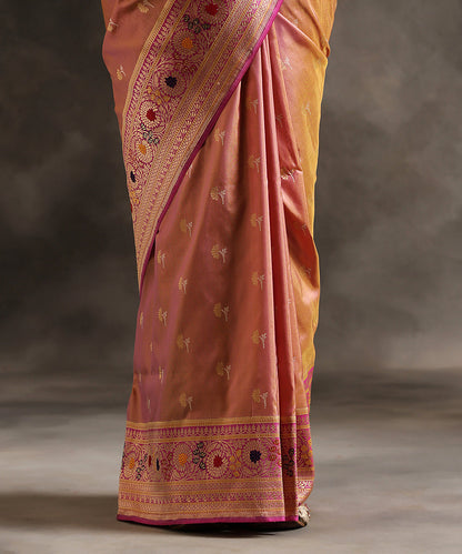 Handloom_Old_Rose_Pink_Pure_Katan_Silk_Banarasi_Saree_With_Pink_Meenakari_Floral_Border_WeaverStory_04