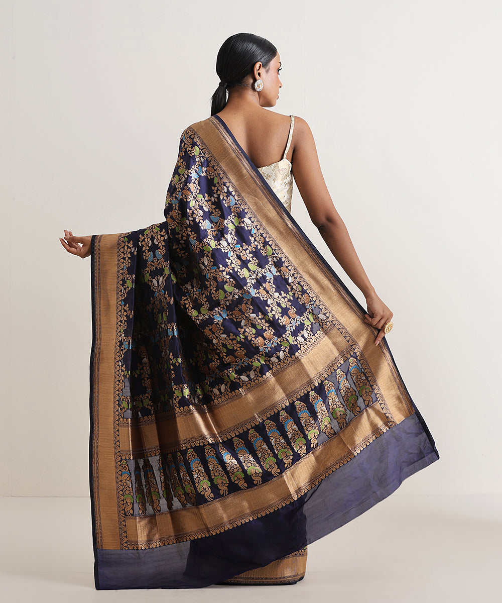 Ink_Blue_Handloom_Pure_Katan_Silk_Banarasi_Saree_With_Meenakari_Jaal_WeaverStory_03