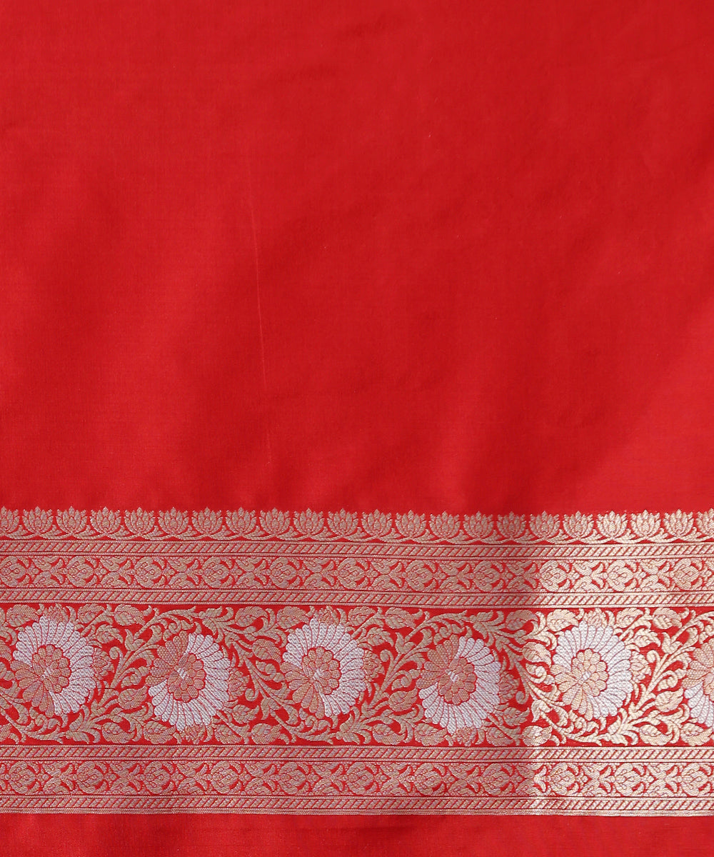 Handloom_Red_Pure_Katan_Silk_Banarasi_Saree_With_Cutwork_Jaal_WeaverStory_05