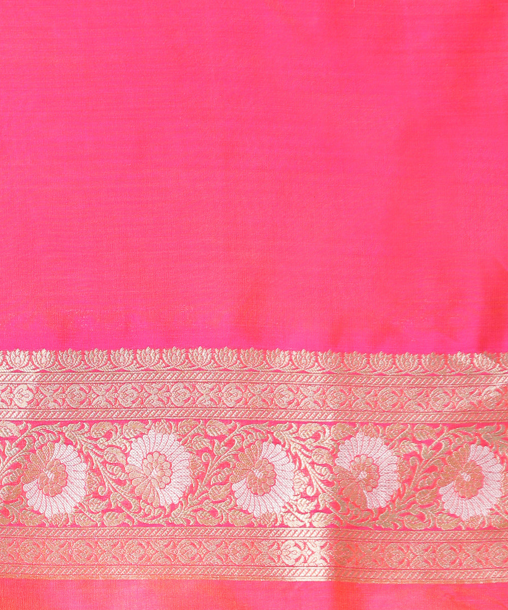 Hot_Pink_Double_Shade_Handloom_Pure_Katan_Silk_Banarasi_Saree_With_Cutwork_Jaal_WeaverStory_05