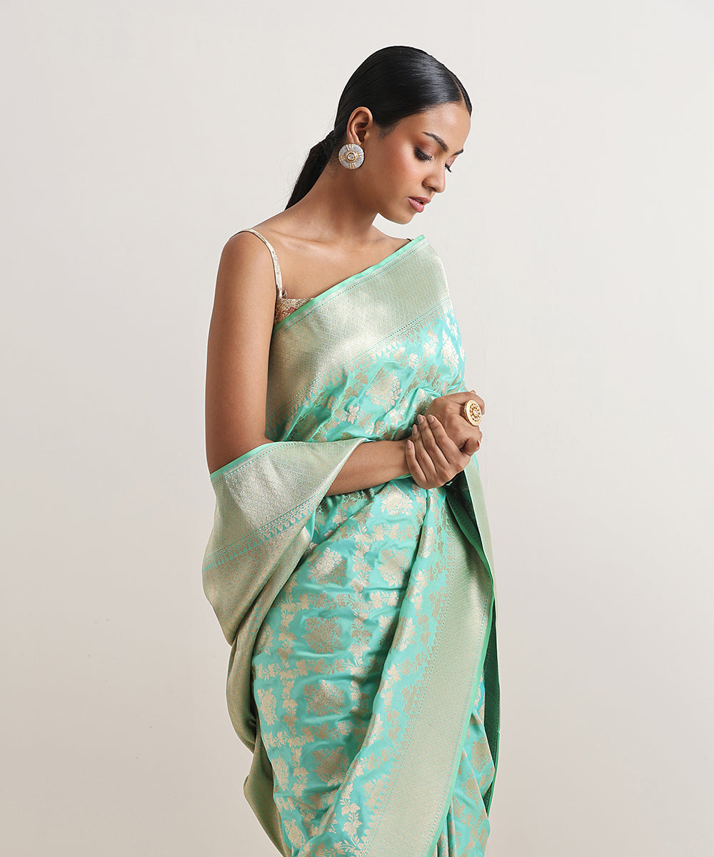 Mint_Green_Double_Shade_Handloom_Pure_Katan_Silk_Banarasi_Saree_With_Jaal_WeaverStory_01
