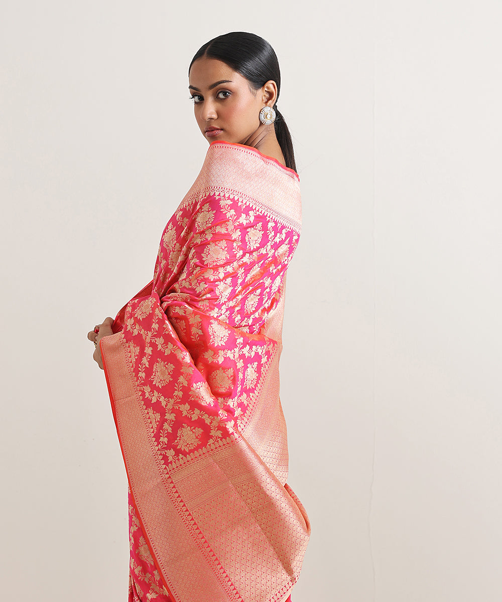 Hot_Pink_Double_Shade_Handloom_Pure_Katan_Silk_Banarasi_Saree_With_Zari_Jaal_WeaverStory_01