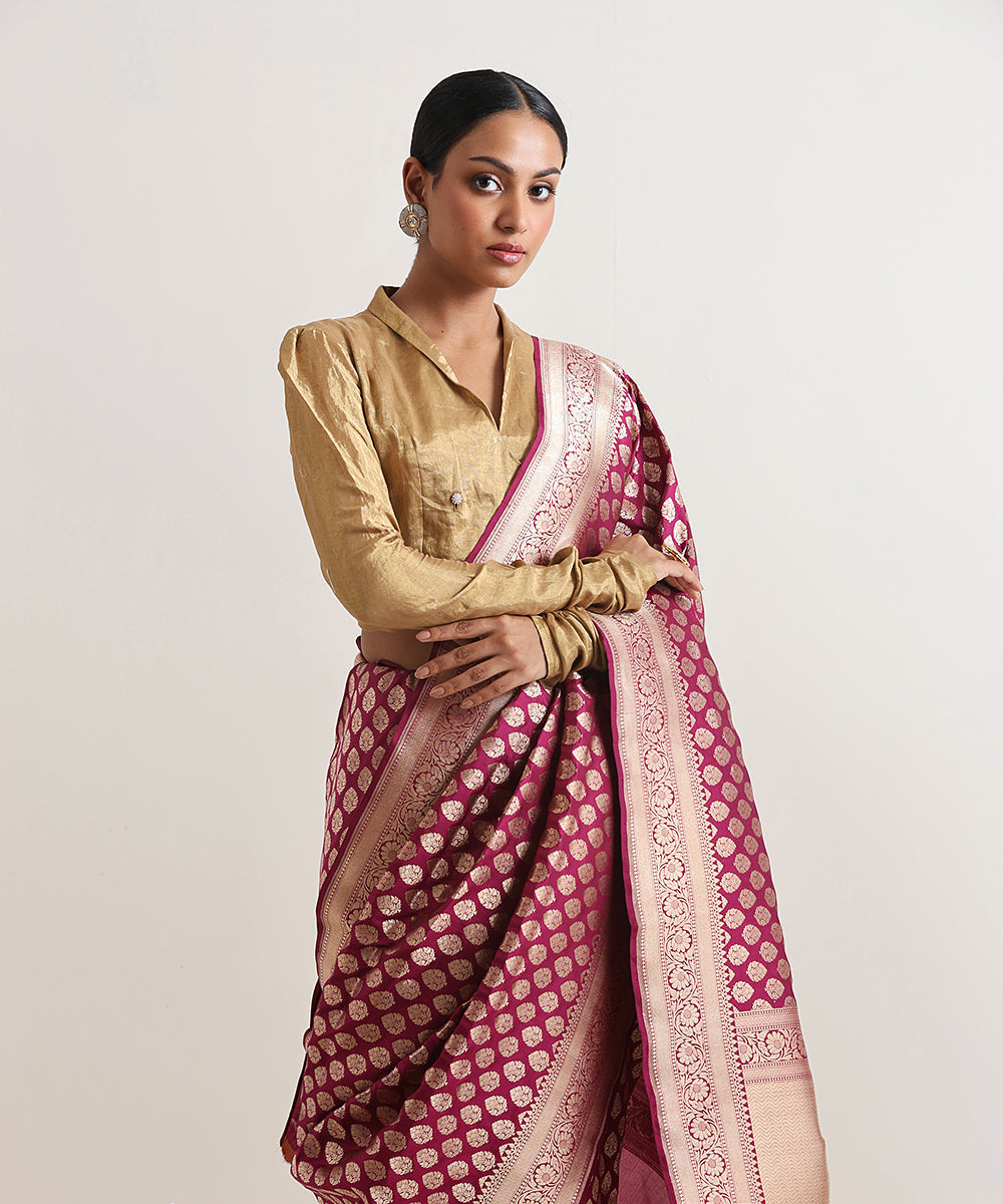 Purple_Handloom_Pure_Katan_Silk_Banarasi_Saree_With_Cutwork_Golden_Booti_WeaverStory_01