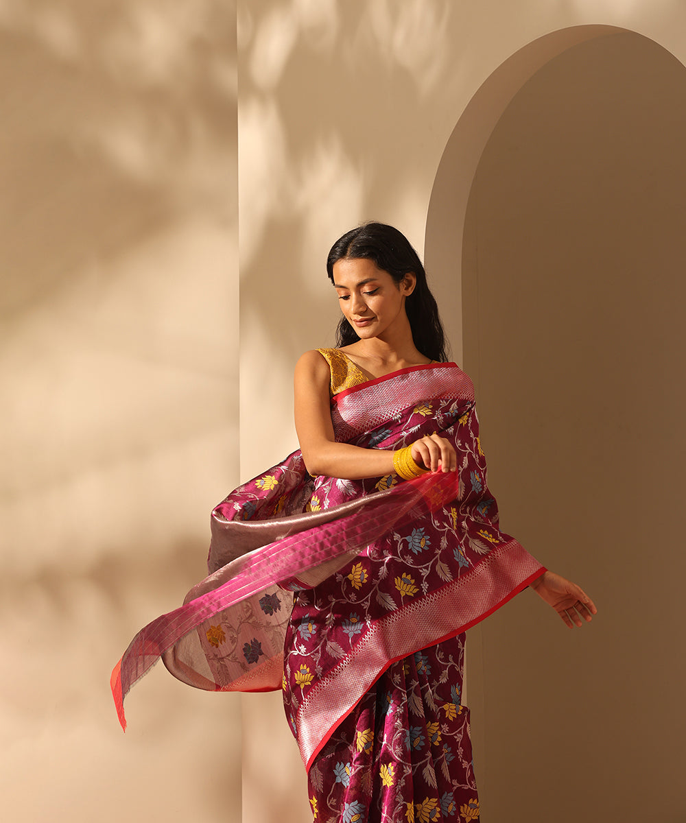 Handloom_Purple_Pure_Chanderi_Silk_Saree_With_All_Over_Meenakari_Jaal_WeaverStory_01