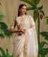 Off_White_Handloom_Striped_Pure_Chanderi_Silk_Saree_With_Hibiscus_Flower_WeaverStory_01