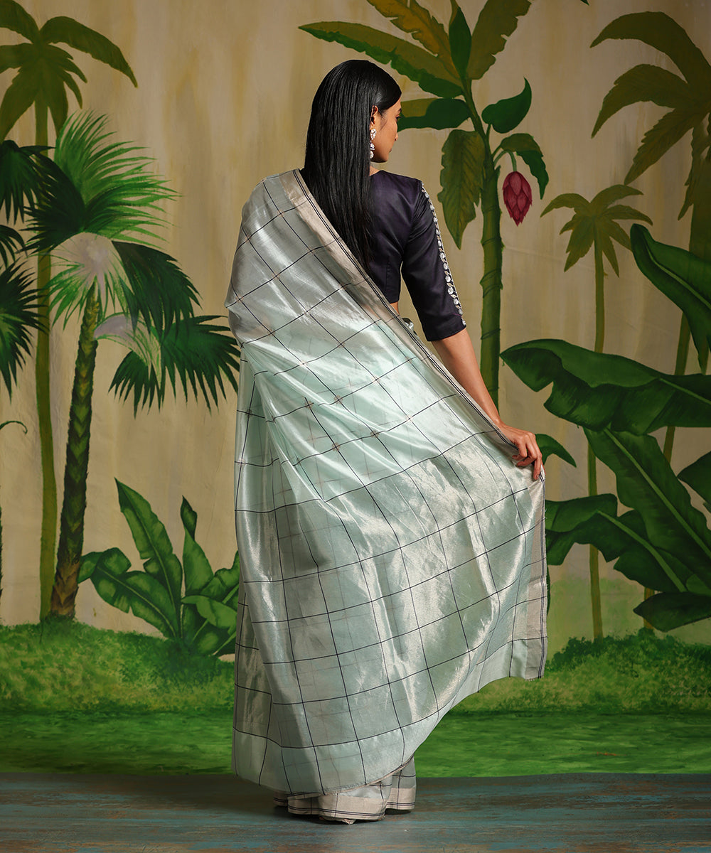 Handloom_Sky_Blue_Pure_Chanderi_Silk_Saree_With_Big_Checks_And_Meena_Booti_WeaverStory_03