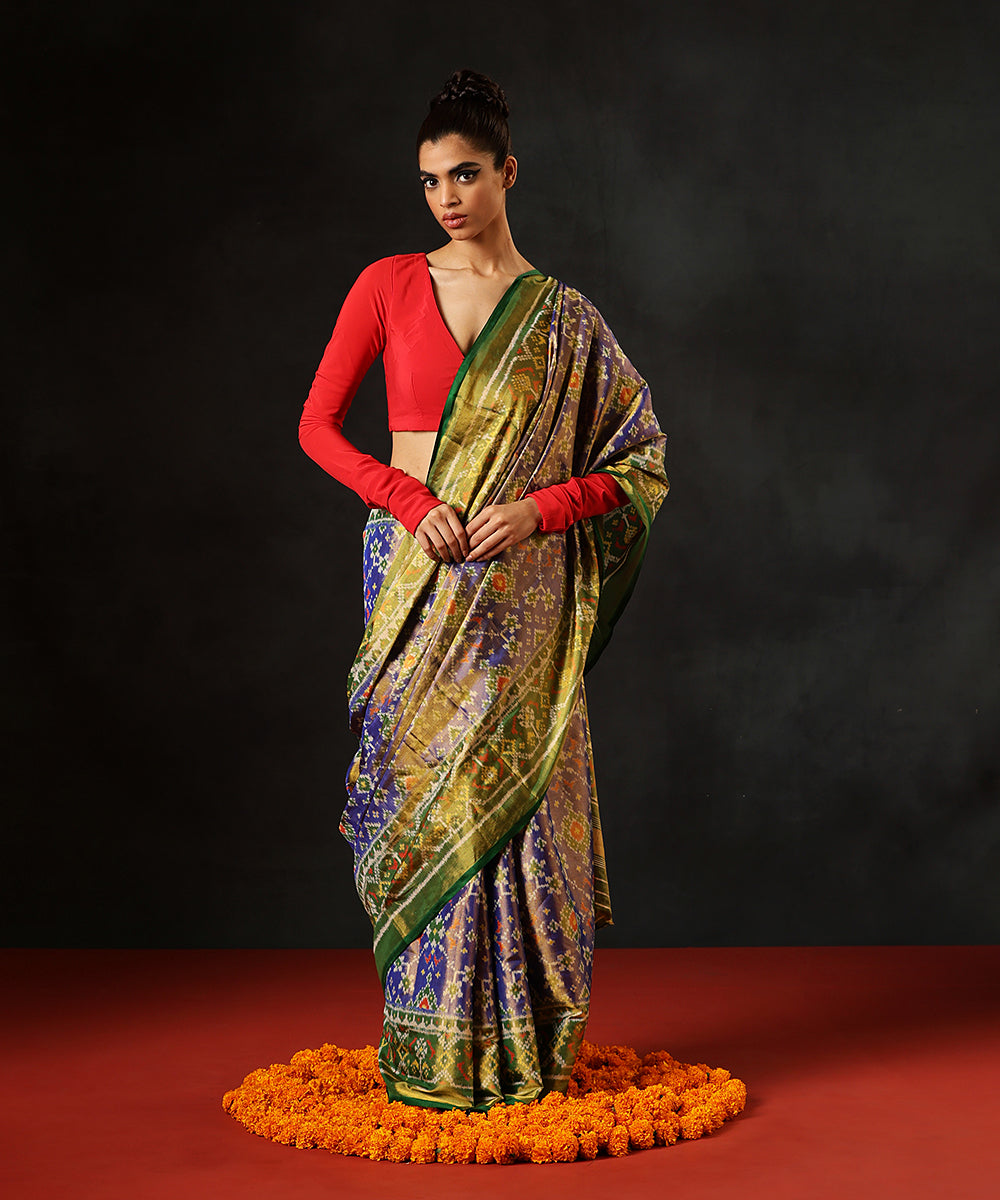 Handloom_Blue_And_Green_Tissue_Silk_Single_Ikat_Patola_Saree_WeaverStory_02