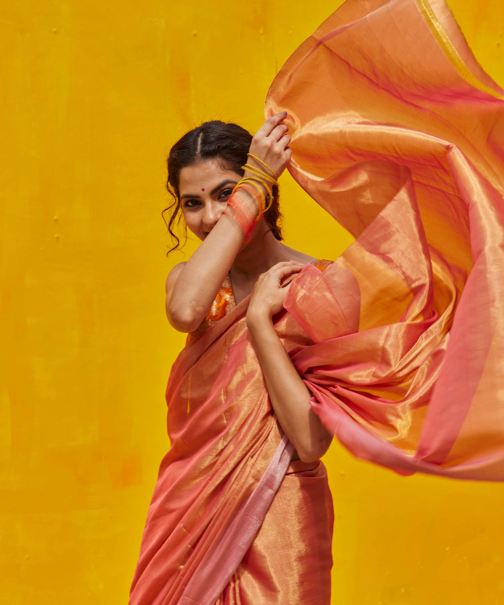 Handloom_Blue_Tissue_Silk_Chanderi_Saree_With_Eknaliya_Weave_WeaverStory_01