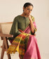 Pink_And_Green_Handloom_Tussar_Silk_Ikat_Saree_With_Dhanapatra_Design_WeaverStory_01