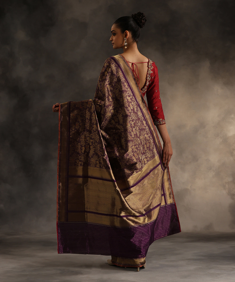 Handloom_Purple_Pure_Katan_Silk_Shikargah_Banarasi_Saree_WeaverStory_03