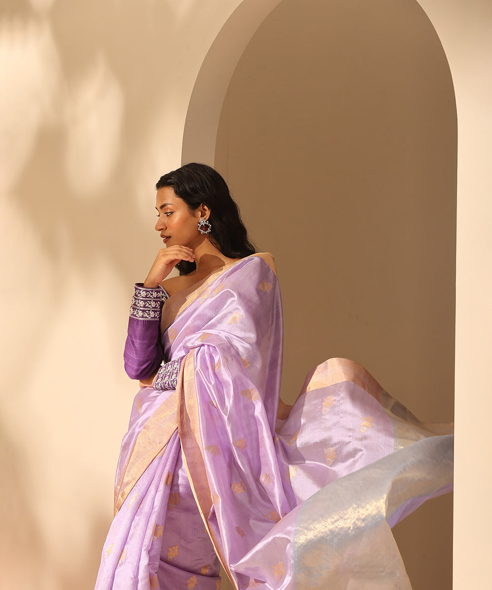 Handloom_Lavender_Pure_Chanderi_Saree_With_All_Over_Pineapple_Meena_Booti_WeaverStory_01