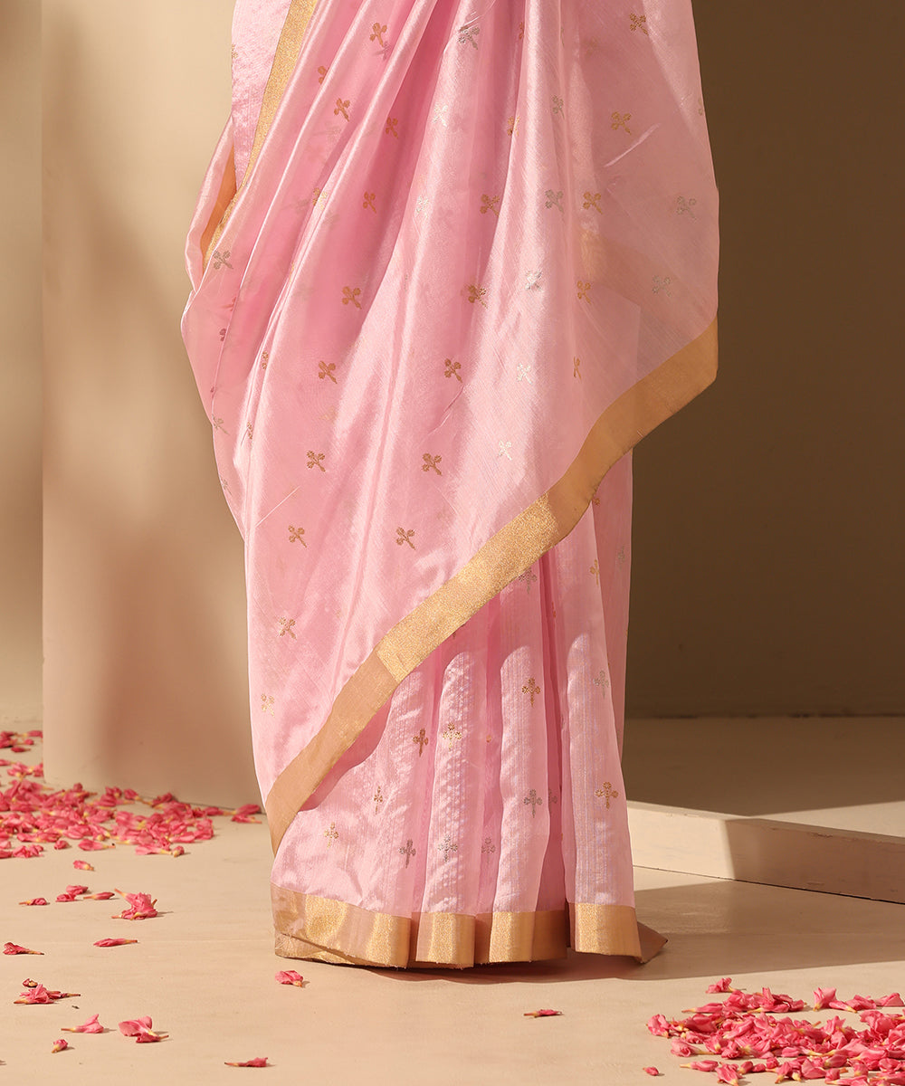 Handloom_Baby_Pink_Pure_Chanderi_Silk_Saree_With_All_Over_Sona_Rupa_Booti_WeaverStory_04