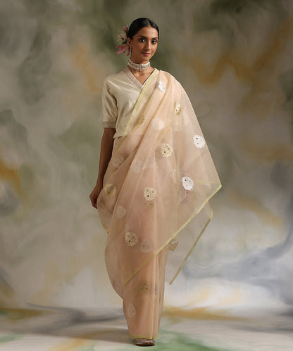 Light_Peach_Handloom_Pure_Kora_Silk_Banarasi_Saree_With_Meenakari_WeaverStory_02