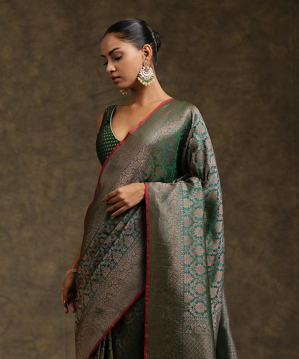 Green_Handloom_Pure_Katan_Silk_Banarasi_Kimkhab_Saree_WeaverStory_01