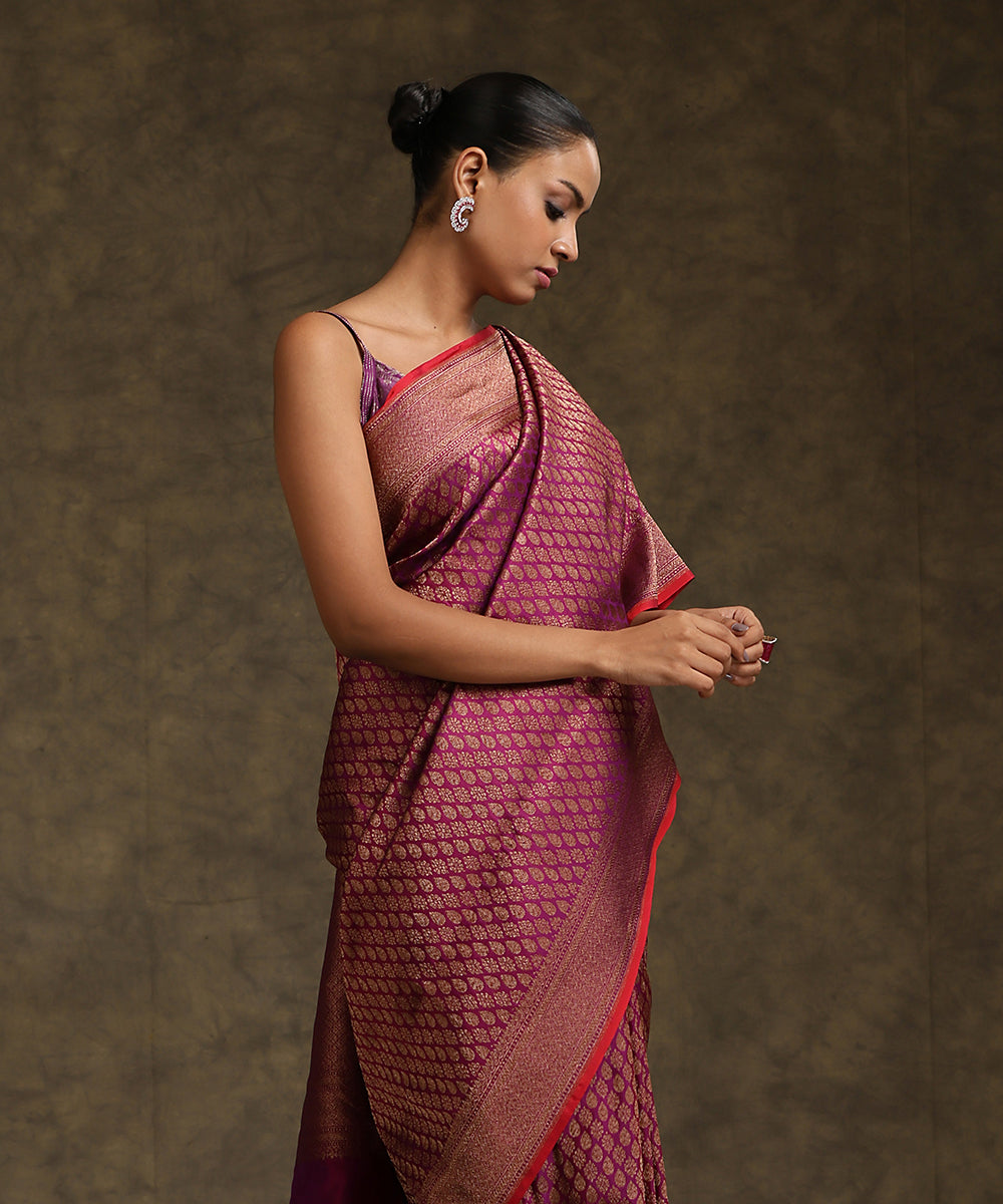 Handloom_Purple_Pure_Katan_Silk_Kimkhab_Banarasi_Saree_With_Maroon_Selvedge_WeaverStory_01
