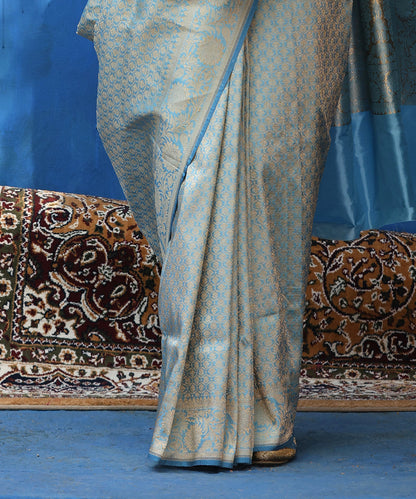 Handloom_Powder_Blue_Pure_Katan_Silk_Banarasi_Kimkhab_Banarasi_Saree_WeaverStory_04