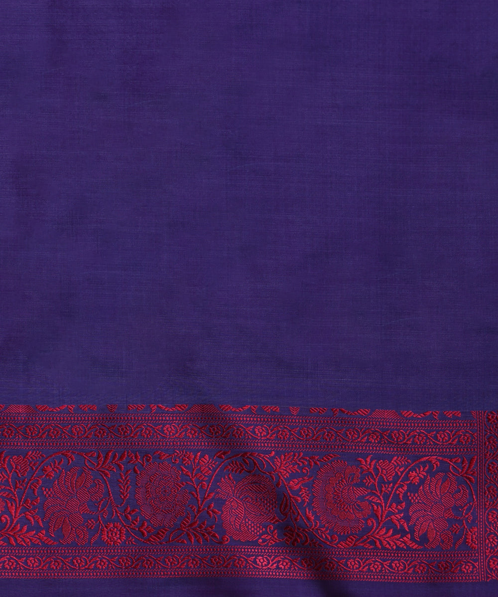 Purple_Handloom_Pure_Katan_Silk_Tanchoi_Banarasi_Saree_With_Magenta_Resham_Work_WeaverStory_05