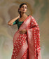 Red_Handloom_Pure_Katan_Silk_Banarasi_Saree_With_All_Over_Gold_Zari_Cutwork_Jaal_WeaverStory_01