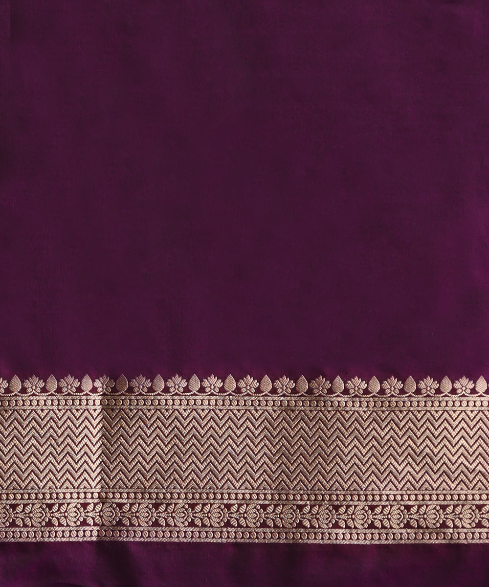 Wine_Handloom_Pure_Katan_Silk_Banarasi_Saree_With_Golden_Cutwork_Jaal_WeaverStory_05