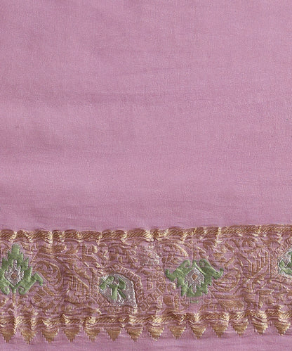 Handloom_Lavender_Pure_Georgette_Banarasi_Saree_With_Multicolour_Meenakari_WeaverStory_05