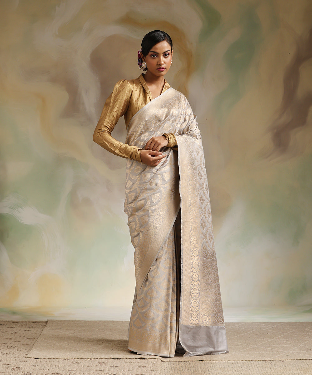 Pastel_Handloom_Grey_Pure_Katan_Silk_Banarasi_Saree_With_Cutwork_Jaal_WeaverStory_02