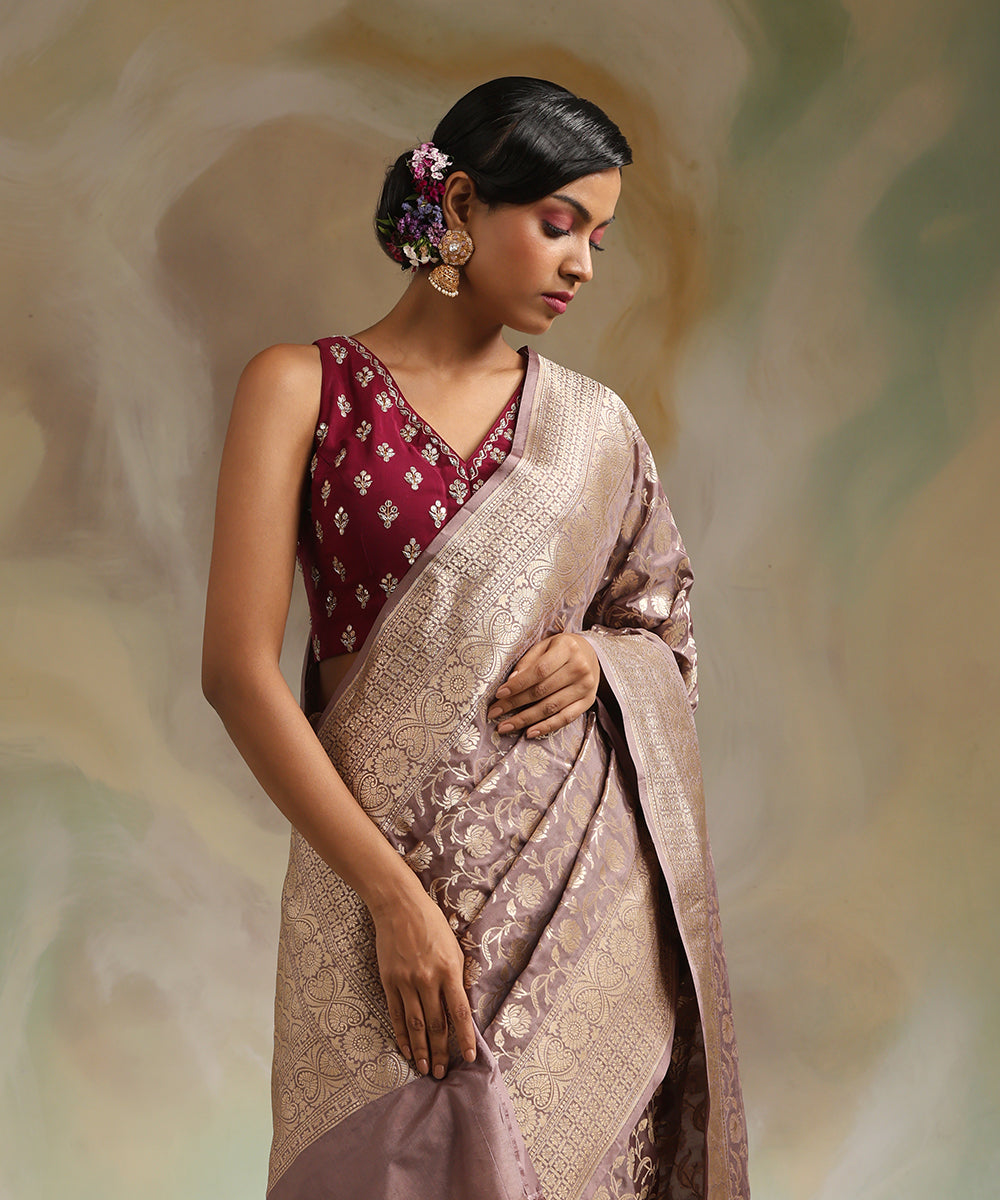 Handloom_Espresso_Pure_Katan_Silk_Banarasi_Saree_With_Cutwork_Jaal_WeaverStory_01
