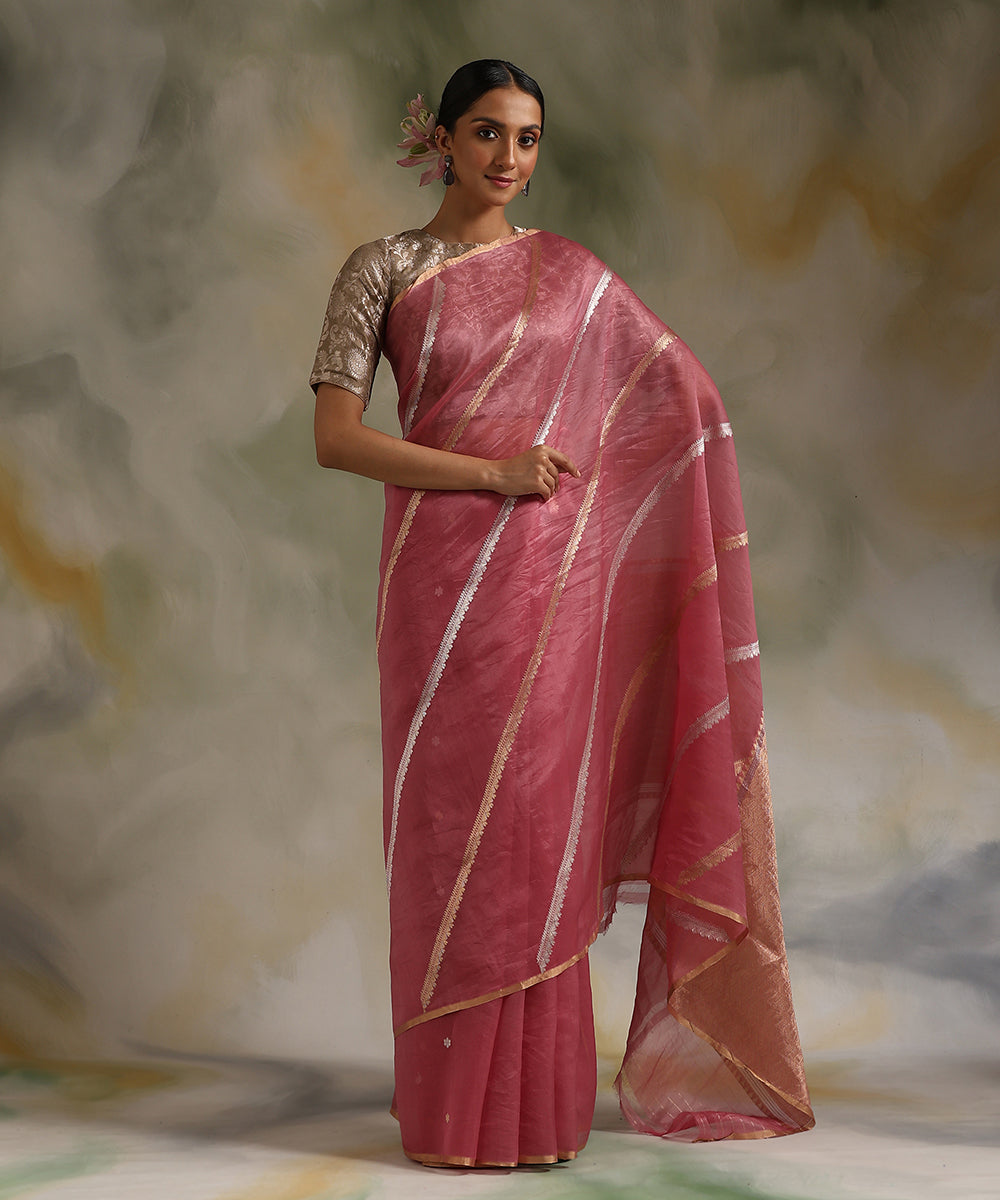 Pink_Handloom_Pure_Kora_Silk_Banarasi_Saree_With_Sona_Rupa_Aada_Jaal_WeaverStory_02