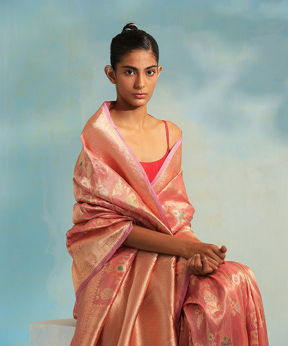Pink_Double_Shade_Handloom_Pure_Tissue_Silk_Banarasi_Saree_With_Meerakari_Jaal_WeaverStory_01