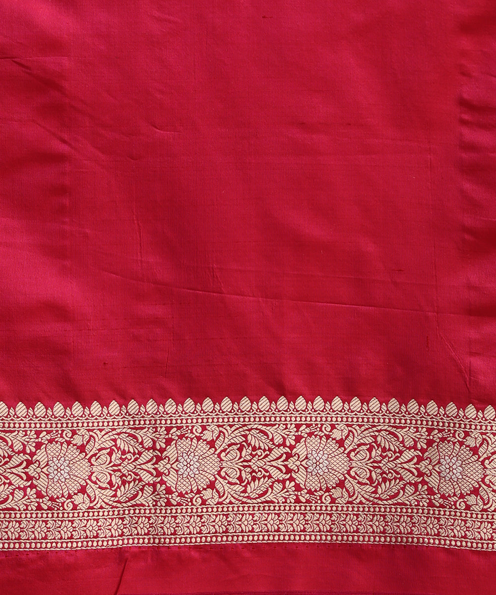 Handloom_Hot_Pink_Double_Shade_Pure_Katan_Silk_Banarasi_Saree_With_Jaal_WeaverStory_05