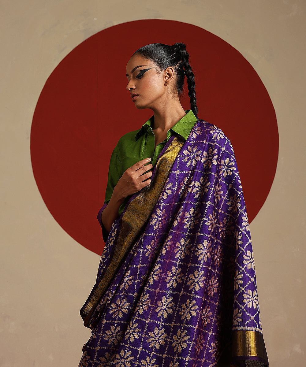 Handloom_Purple_Pure_Raw_Silk_Single_Ikat_Patola_Saree_WeaverStory_01