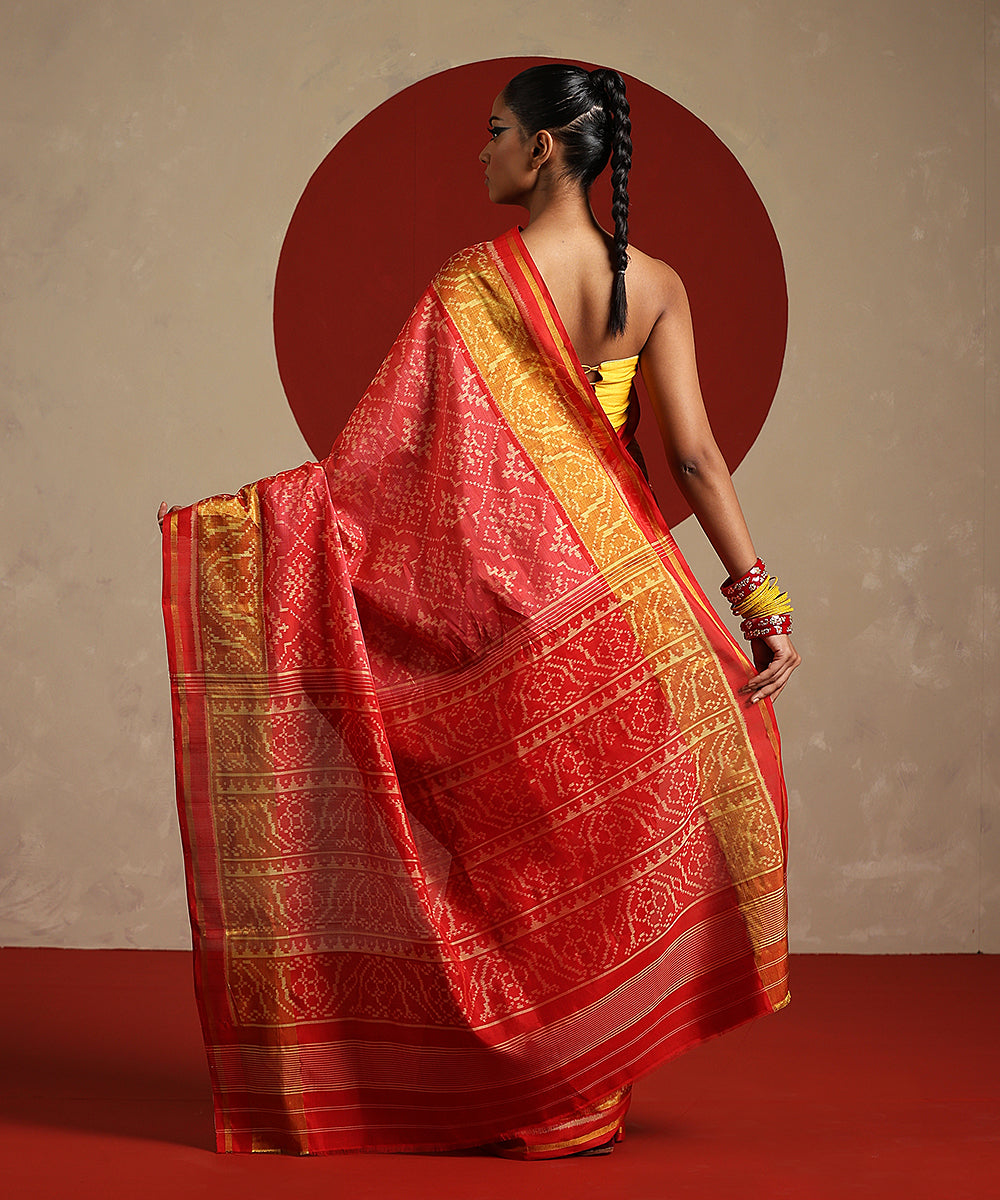 Red_And_Mustard_Double_Shade_Handloom_Pure_Mulberry_Silk_Ikat_Patola_Saree_WeaverStory_03