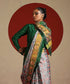 Offwhite_And_Green_Double_Shade_Pure_Mulberry_Silk_Ikat_Patola_Saree_WeaverStory_01