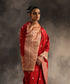 Red_Handloom_Pure_Katan_Silk_Banarasi_Saree_With_Sona_Rupa_Booti_WeaverStory_01