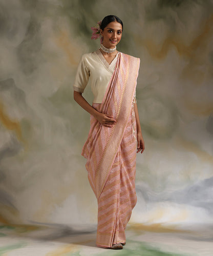 Pink_Handloom_Pure_Georgette_Banarasi_Saree_With_Diagonal_Sona_Rupa_Bel_WeaverStory_02