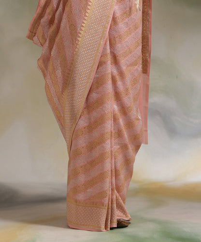 Pink_Handloom_Pure_Georgette_Banarasi_Saree_With_Diagonal_Sona_Rupa_Bel_WeaverStory_04