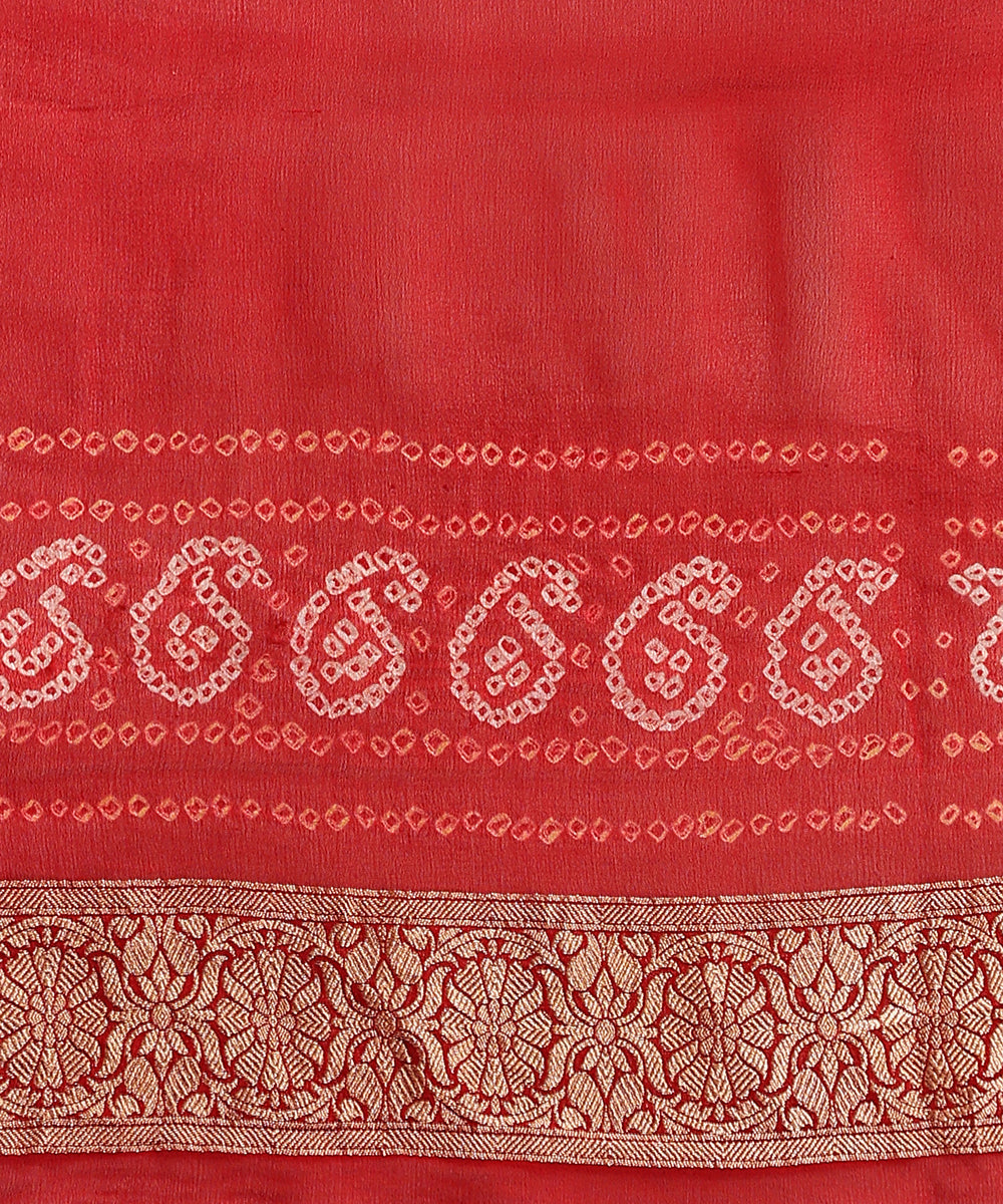 Handloom_Red_Pure_Georgette_Banarasi_Bandhej_Saree_WeaverStory_05