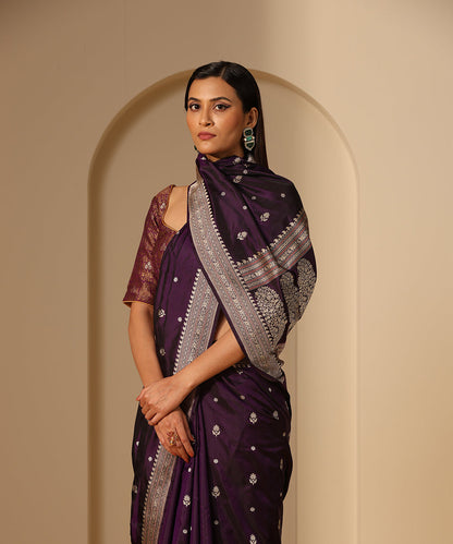 Handloom_Purple_Pure_Katan_Silk_Banarasi_Saree_With_Kadhwa_Booti_WeaverStory_01