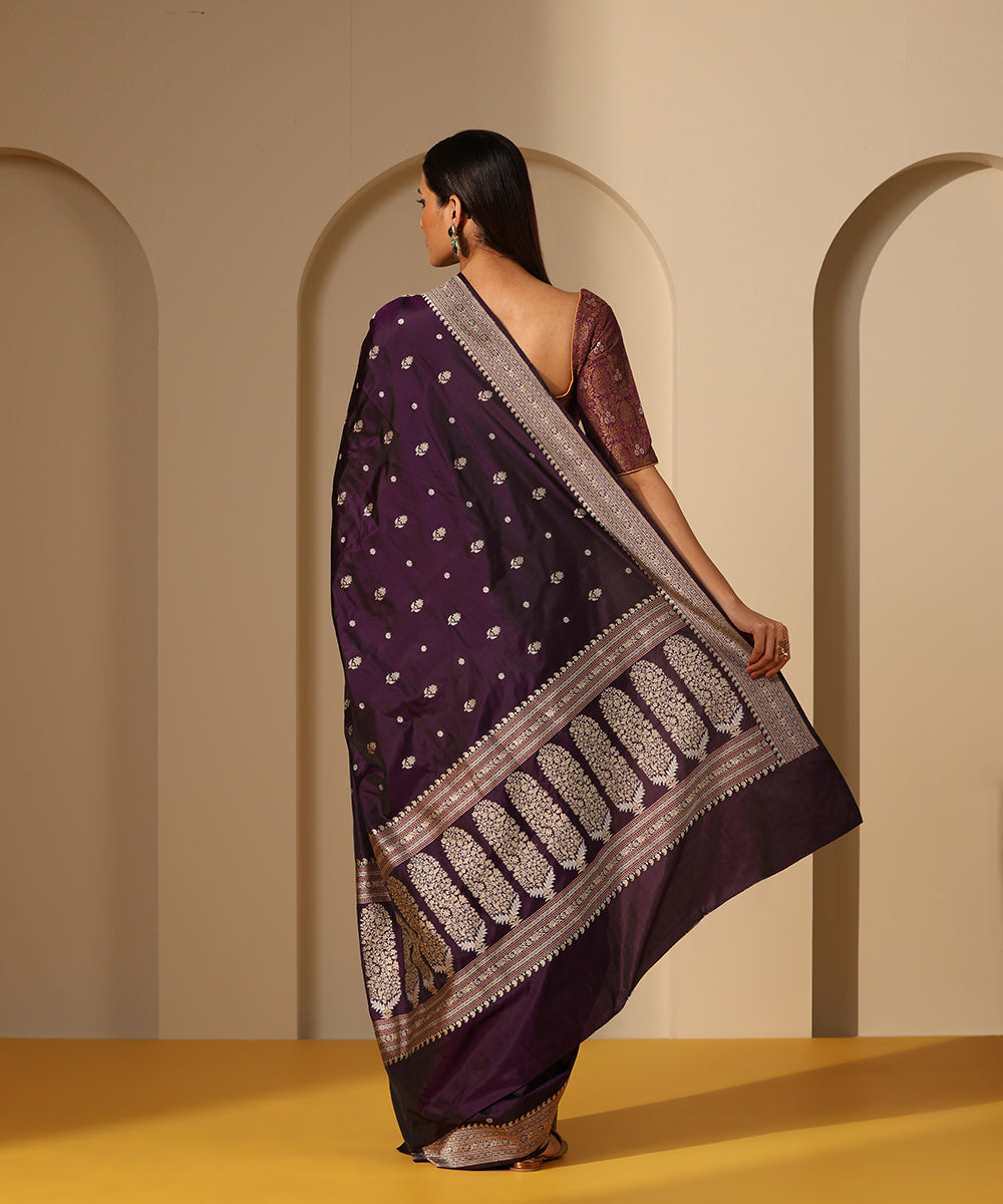 Handloom_Purple_Pure_Katan_Silk_Banarasi_Saree_With_Kadhwa_Booti_WeaverStory_03