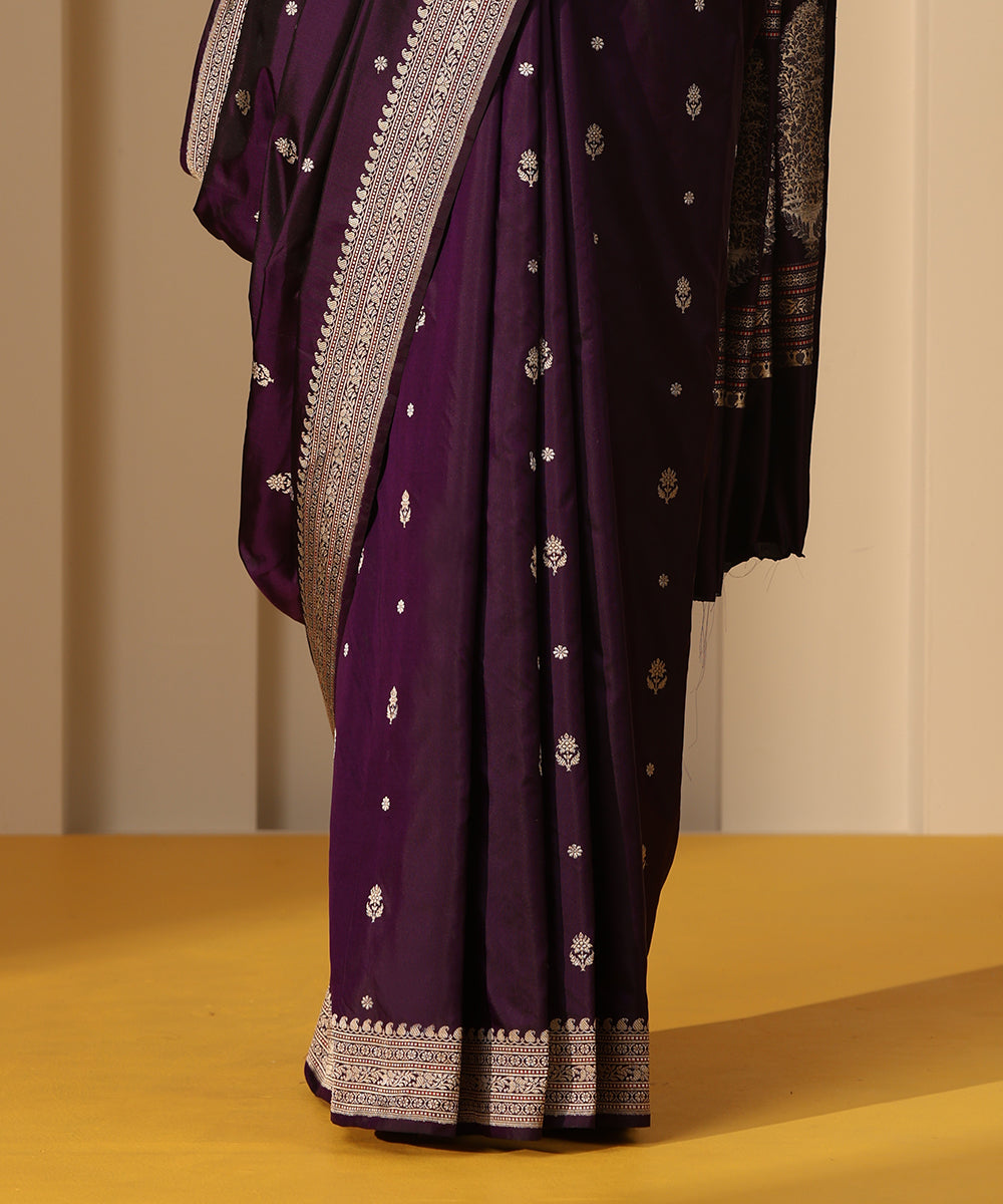 Handloom_Purple_Pure_Katan_Silk_Banarasi_Saree_With_Kadhwa_Booti_WeaverStory_04